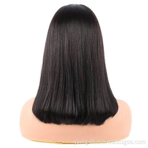 Wholesale Price Gluess Short Hair Straight Brazilian Human Hair 4*4 13*4 Lace Front Bob Wigs Pixie Cut